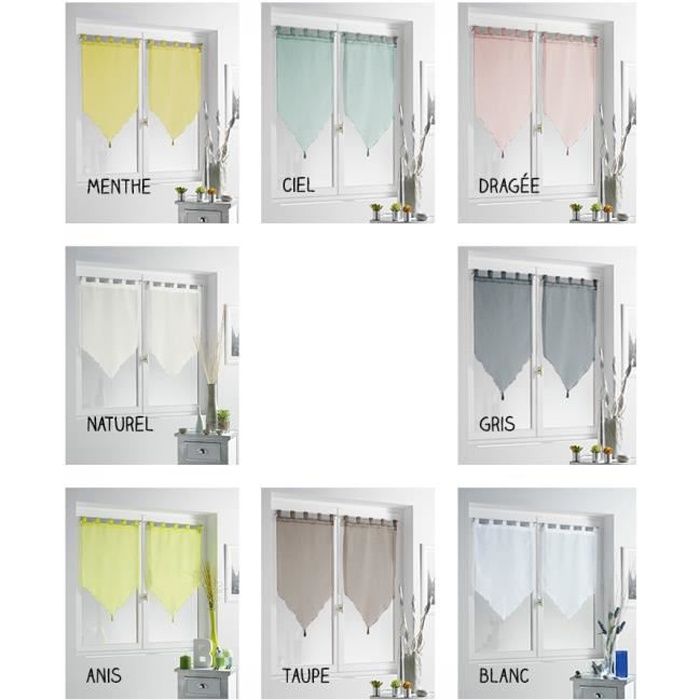 Paire de voilage 60 x 120 Lissea Différents coloris Menthe