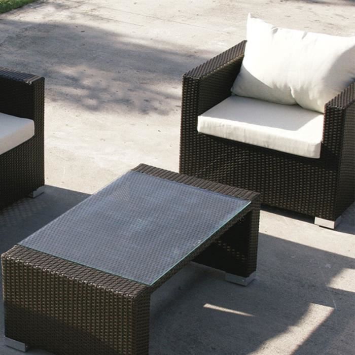 Fauteuil En Resine Tressee Marron Adonis Achat Vente Ensemble