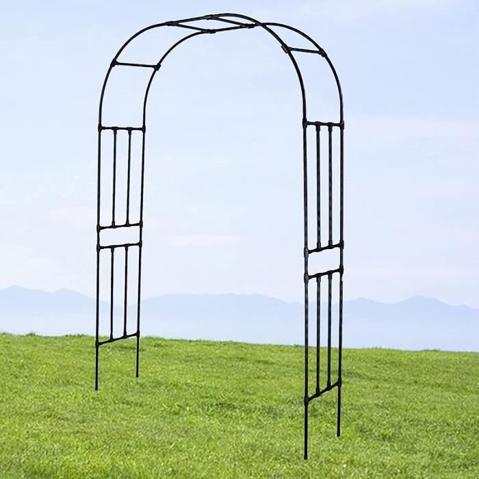 Arche De Jardin Métallique 1.8x2.4m - Tonnelle Pour Plantes Grimpantes, Résistante Aux Intempéries, Noire