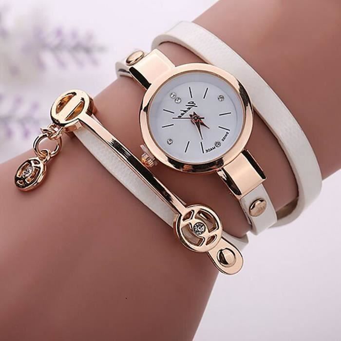 Summer Style Fashion Cuir Casual Montre-bracelet Montre Femme Montres  habillées Relógios Femininos blanc R178 , - Achat/vente montre Femme Adulte  Cuir - Cdiscount