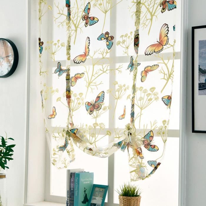 Rideau de Voilage - ZGEER - Papillon - 60x120 cm - Polyester - Intérieur