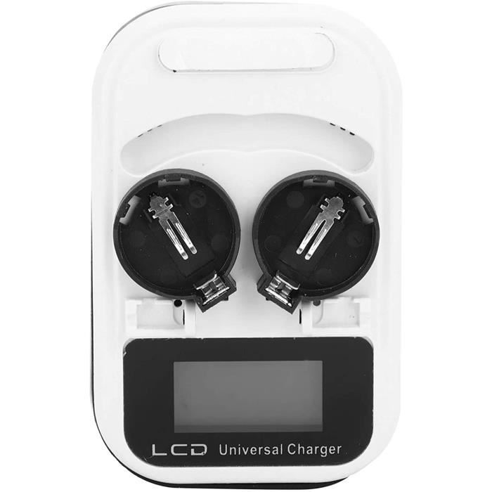 Chargeur, pile bouton rechargeable au lithium, chargeur de pile bouton, charge 2 piles en même
