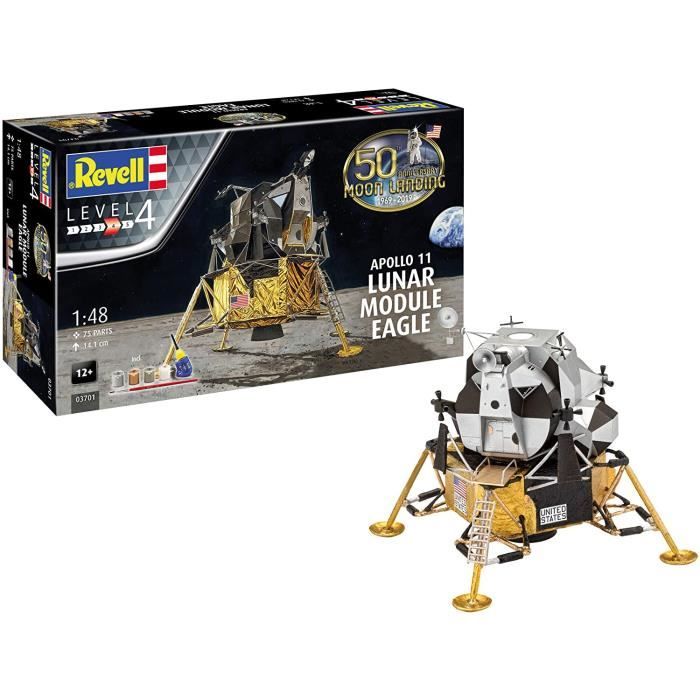Kits de modélisme Revell- Maquette Coffret Cadeau 50 Ans Apollo 11 Module Lunaire Eagle 03701, 3701, Or 142785