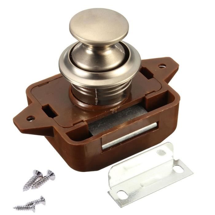 Verrou De Porte Pour Placard - Bouton De Verrouillage Doré - Pour Camping-car, Caravane, Meuble - 78x45mm