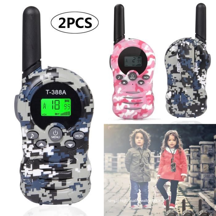 Talkie Walkie Enfants, Talky Walky 8 Canaux Interphone 3KM de Long