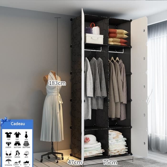 Armoire De Vetement De Rangement Plastique Garde Robe Simple 10