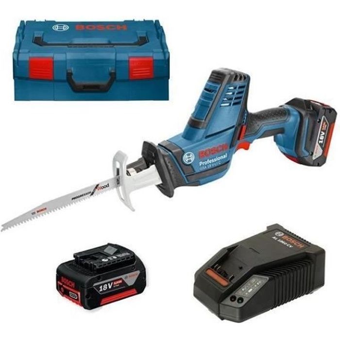 Scie sabre sans fil Bosch Pro GSA 18 V LI C 2 batteries Li Ion 18 V 5 0 Ah malette BOXX