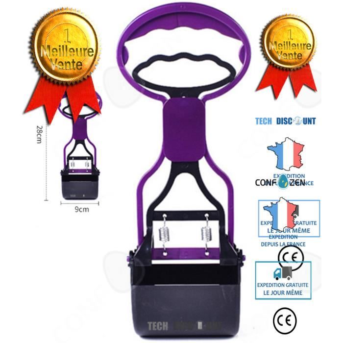 Meilleurs prix pour CONFO® ramasse crotte pour chien chat pelle avec sac réservoir pvc manche automatique pliable rongeur lapin cheval rat nettoyage