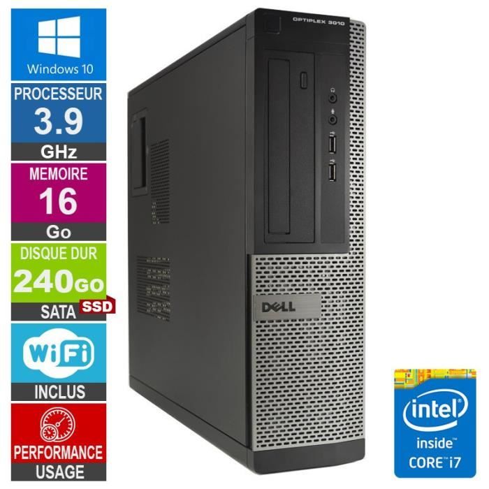 Acheter PC Dell Optiplex 3010 DT i7-3770 3.90GHz 16Go/240Go SSD Wifi W10 Reconditionné - 359,00 € PC Dell Optiplex 3010 DT i7-3770 3.90GHz 16Go/240Go SSD Wifi W10 Reconditionné - Dell reconditionné disponible sur Cdiscount Seconde Vie