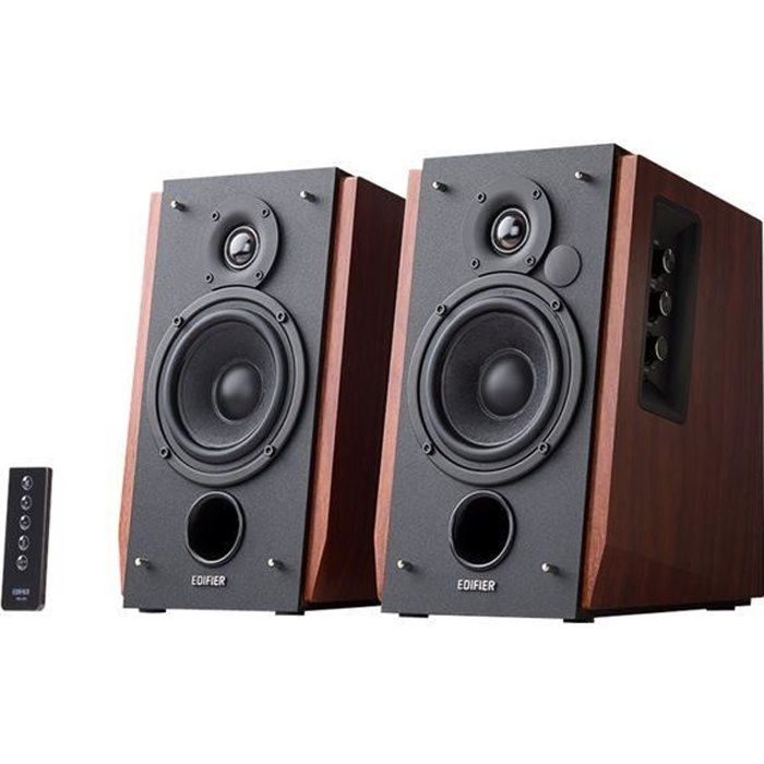 Edifier R1700BT Enceintes Bluetooth - 66W RMS - Boîtier Bois - Son Studio - Connectivité RCA Et Sans Fil