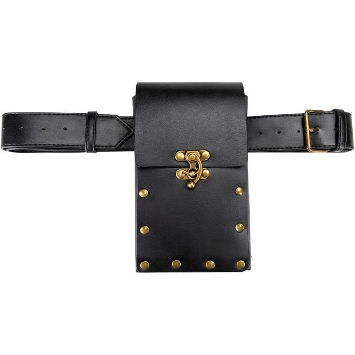 TOGHPUW Sac Ceinture Médiéval En Cuir PU | Style Viking Renaissance | Taille Adjustable 165cm