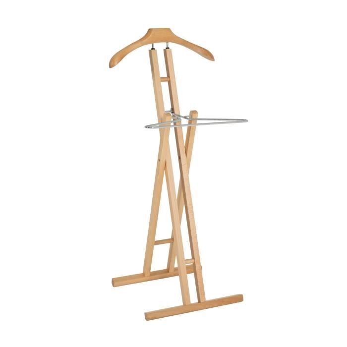 Valet Pliable Torino Bois Hetre Massif 44x38x110 Cm Pliable