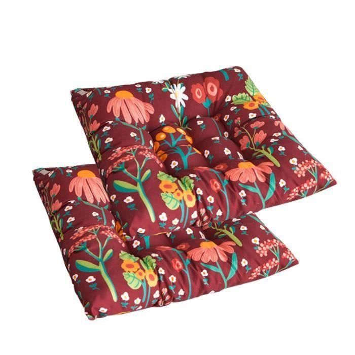 Lot De 2 Coussins De Chaise Avec Attaches 38x38cm - Confort Salle à Manger Jardin Cuisine