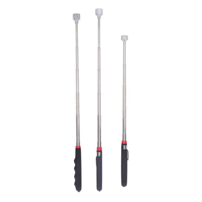 Zuxbolf Kit 2 Aimants Télescopiques 60 Cm + Plateau Magnétique | Outil Ramassage Flexible Puissant | Idéal Mécaniciens & Bricoleurs