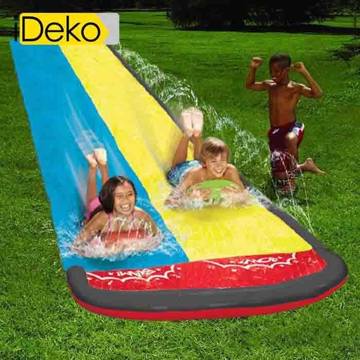 Ideko Tapis De Glisse Double Toboggan Eau Piscine Jeu Eau Plein