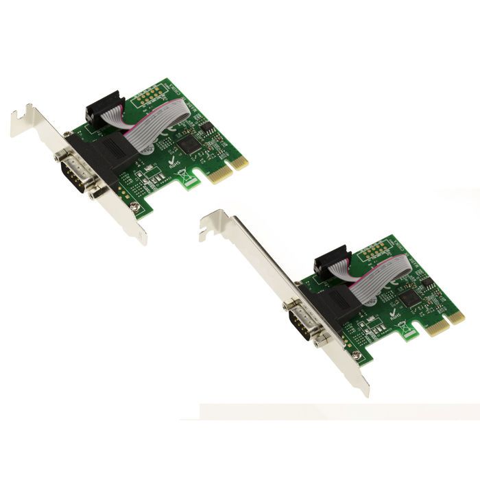 KALEA-INFORMATIQUE Carte contrôleur PCI Express PCIe Série RS232 2 Ports avec Chipset Oxford OXPCIe952. Equerres Low et High Profile