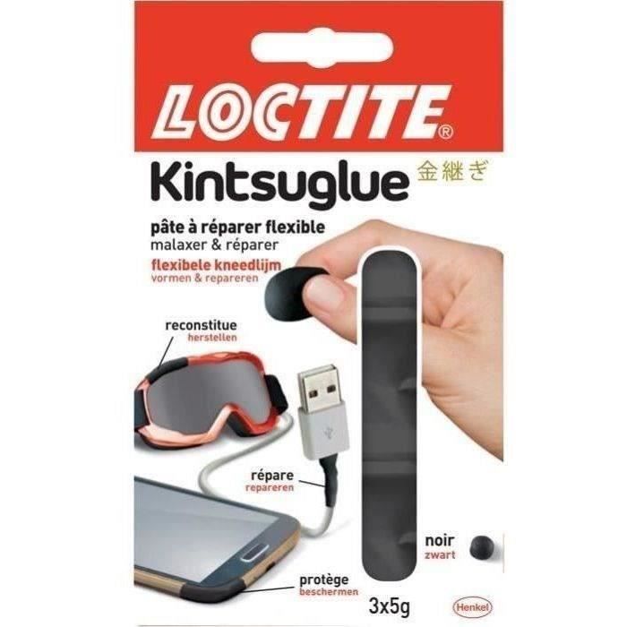 Kintsuglue - LOCTITE - 3x5g - Pâte à réparer flexible - Multi-usages - Couleur noire