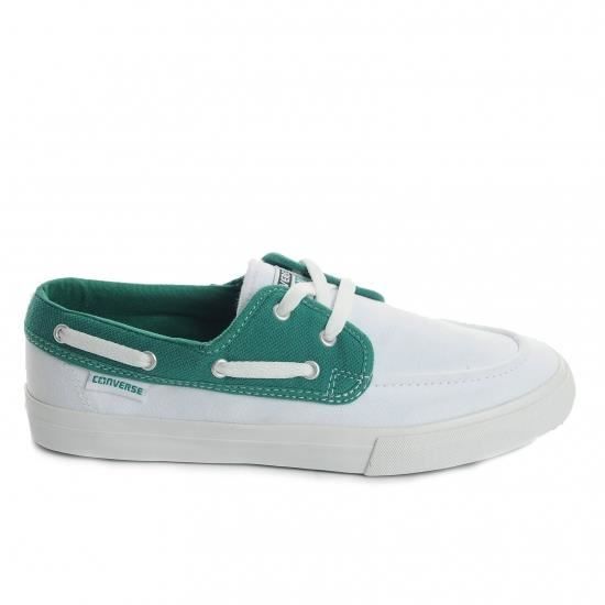 Chaussures Converse - SEASTAROX - Homme - Blanc - Vert - Textile - Plat - Lacets