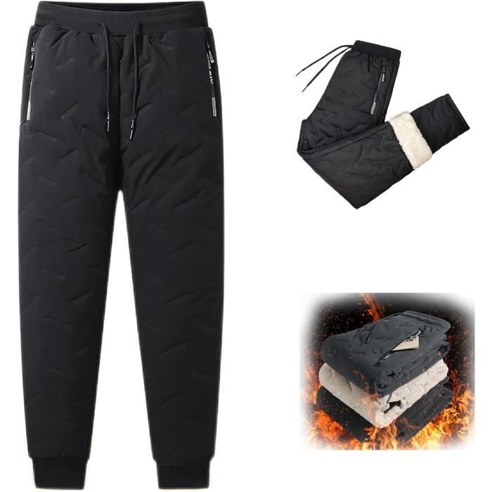 Unisex Fleece Jogging Bottoms Soft Fleece Lined Sweatpants 2023 New Winter Warm Waterproof Fuzzy Leggings black Black Cdiscount Pret a Porter