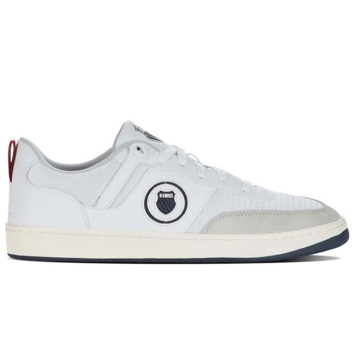 Baskets K-Swiss K-Varsity - Homme - Blanc - Lacets - Synthétique Baskets K-Swiss K-Varsity - Homme - Blanc - Lacets - Synthétique