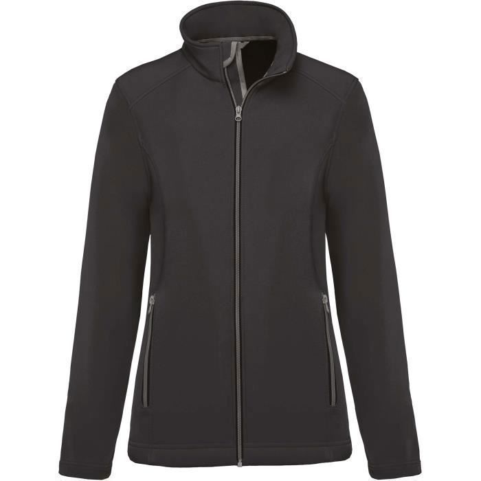 Veste Softshell Femme - Kariban - Coupe cintrée - Gris/noir Veste Softshell Femme - Kariban - Coupe cintrée - Gris/noir