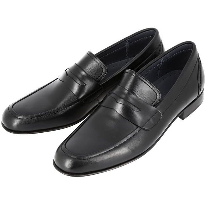 Chaussure Homme Mocassin Richelieu de ville en cuir Noir Marque Modele Legerete et Confort