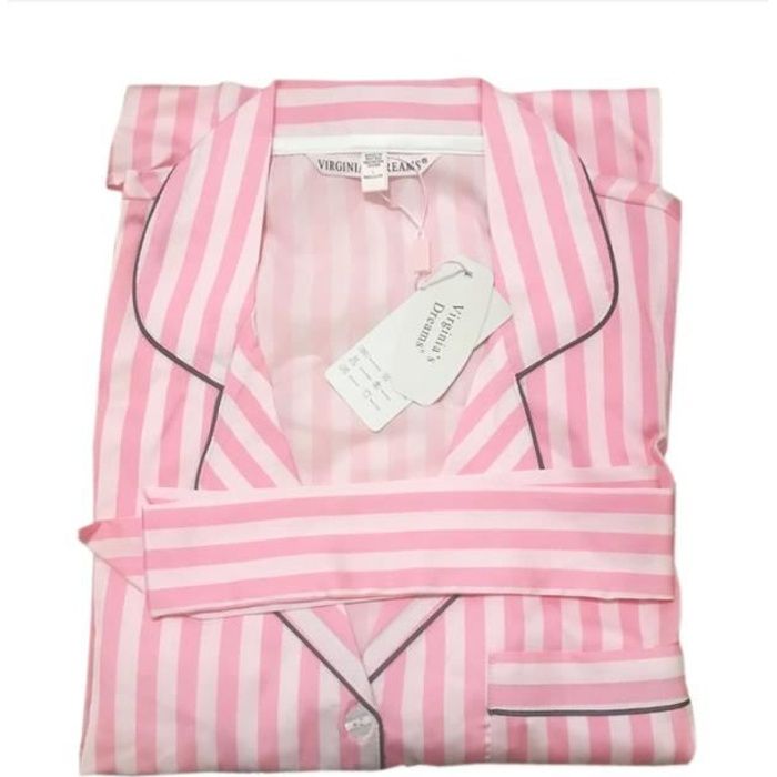 Pyjama satin rayé rose online