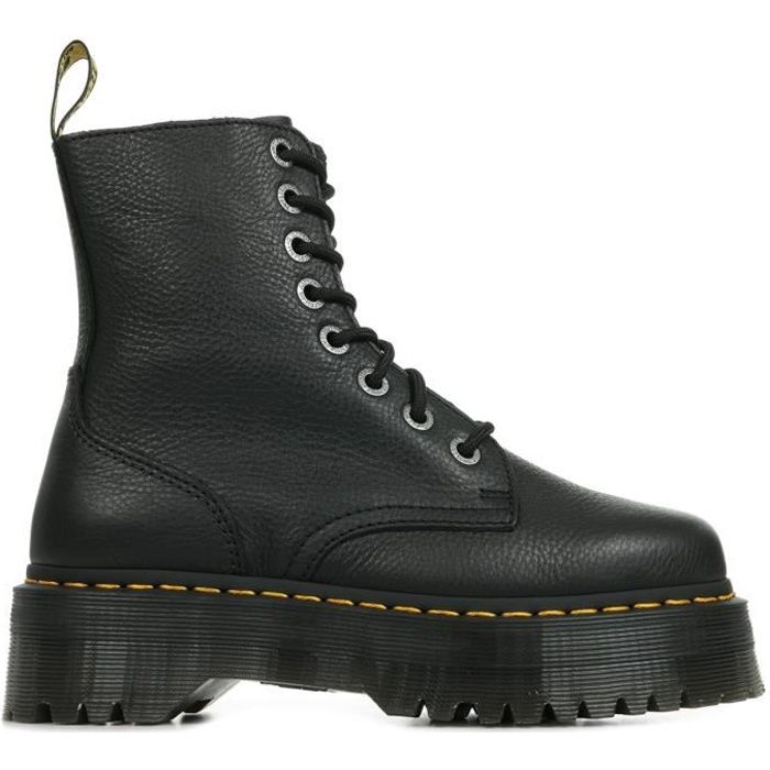 Boots Dr Martens Jadon III - Femme - Noir - Cuir - Compensé - Fermeture éclair