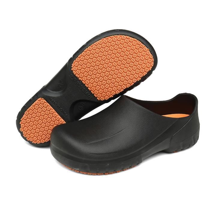Baskets Chef Antidérapantes Chaussures De Cuisine Antidérapantes LARNMERN - Baskets Chef Imperméables à Enfiler - Légères Et Confortables - Noir Taille 43 Baskets Chef Professionnel