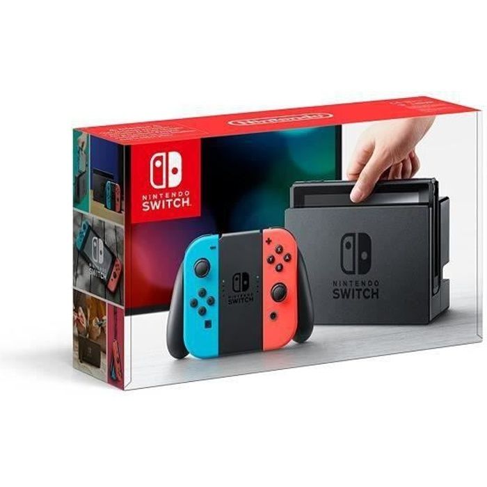 Console Nintendo Switch avec Joy-Con - rouge néon/bleu néon