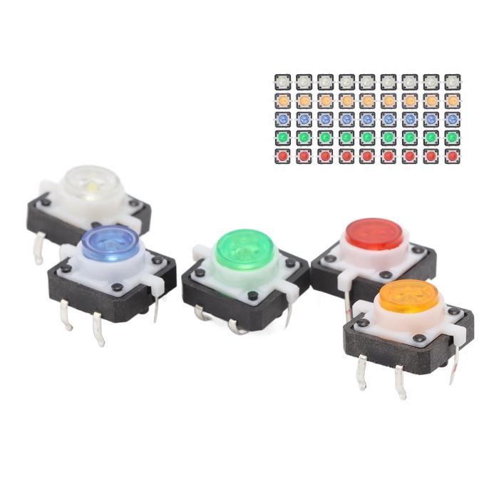 5x Pulsanti Autobloccanti Mini KAN-28 Per Lampada/Progetti Elettronici