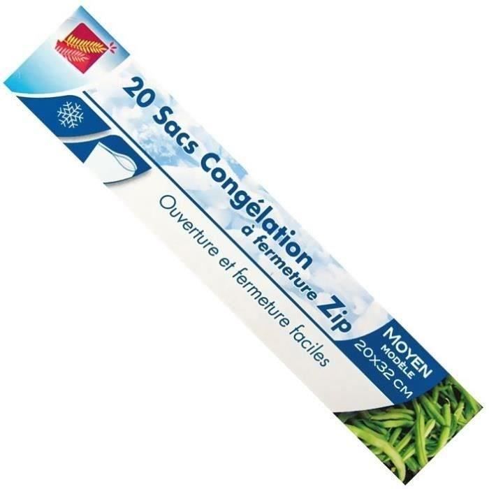 Sac de congélation avec zip - x20 - moyen modèle - 20x32 cm