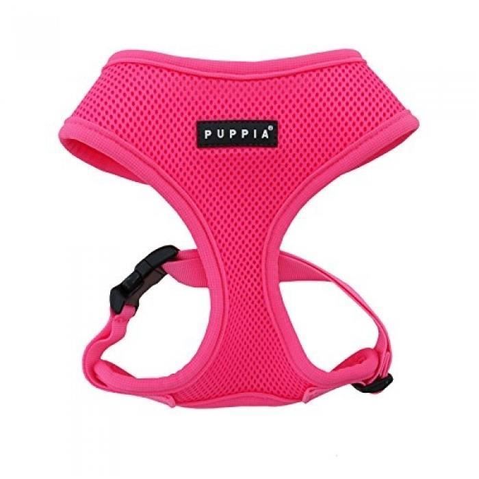 Comparer les prix de Harnais pour Chien - PUPPIA - Néon Soft Pink - Taille S - Réglable - Lavable à 30°