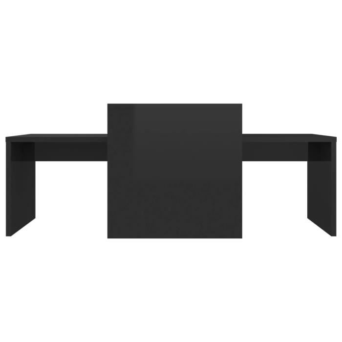 ABB Table basse - Qqmora - Moderne - noir brillant - aggloméré - 100 x ...