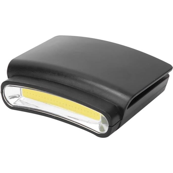 Lampe Frontale à Clip - 5 LED - Pour Casquette Ou Chapeau - Rechargeable USB - Résistante à L'Eau - Mains Libres