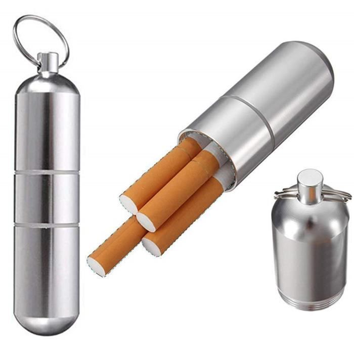 Étui à Cigarettes Porte-clés(2 pièces), Boîte à Cigarette Métal