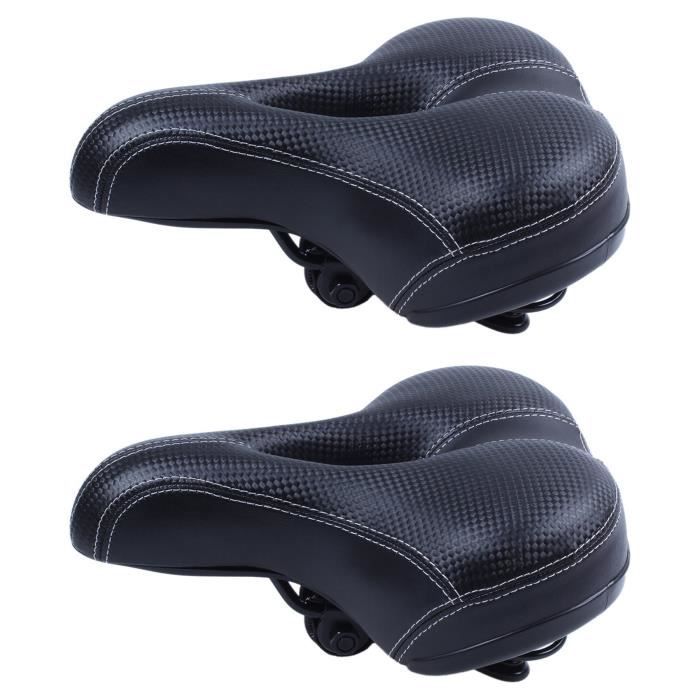 Tapis De Selle Vélo Extra Confort – Double Ressort – Large Et Rembourré – Noir