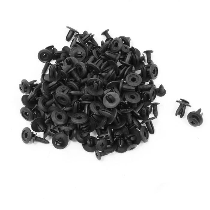50 Rivets Plastique Noir 5mm - Clips De Fixation Pour Panneaux Auto, Intérieur Véhicule