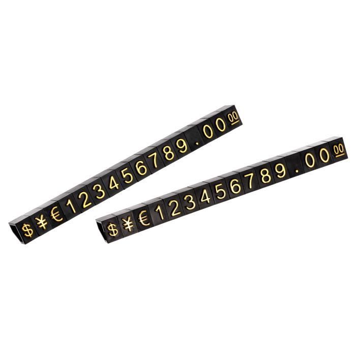 SHISUYAN 10 Ensembles Cube D'Affichage De Prix Réglable Étiquettes Métalliques Pour Bijoux Support De Comptoir Chiffre Lettre Dollar Kit De Blocs De Prix Pour Magasin De Détail