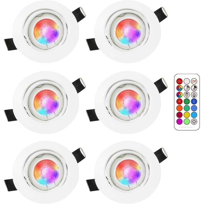 Spot Rgd Light Spot LED Encastrable Orientable RGB, Couleur Changement Spots LED ...