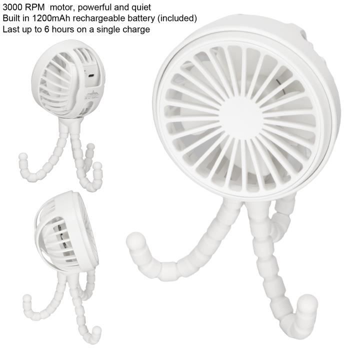 Mini ventilateur portable - SURENHAP - 3 vitesses - Rotatif à 360° - Rechargeable - Trépied flexible - Surenhap