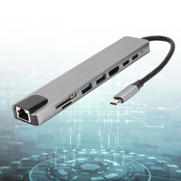 Aceele Hub USB C, Adaptateur 5-en-1 USB C Avec 2 USB 3.0, 4K USB C Vers