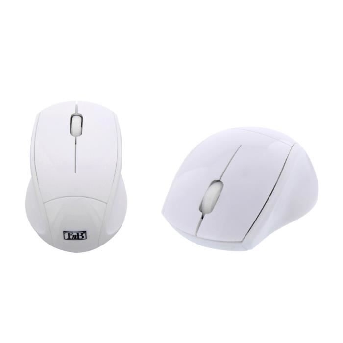 TnB Souris optique sans fil ultra mini récepteur USB 24 GHz -Blanche