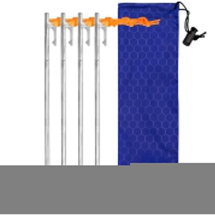 Lot De 4 Piquets De Tente En Acier - 30 Cm - Antitempête - Pour Camping, Jardin, Bâche - Avec Anneaux Lumineux - 6