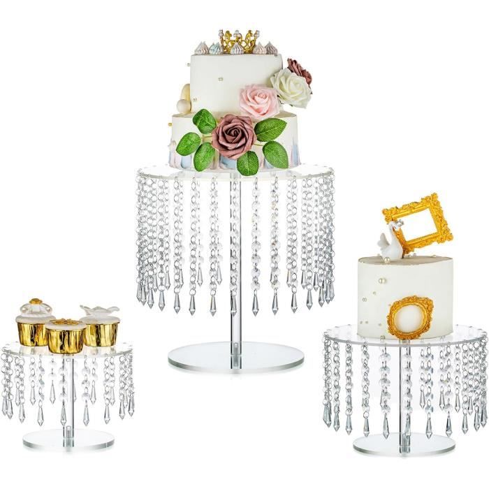 Présentoir à Gâteau De Mariage MENGCORE - Support Blanc 1 Niveau 10 Pouces