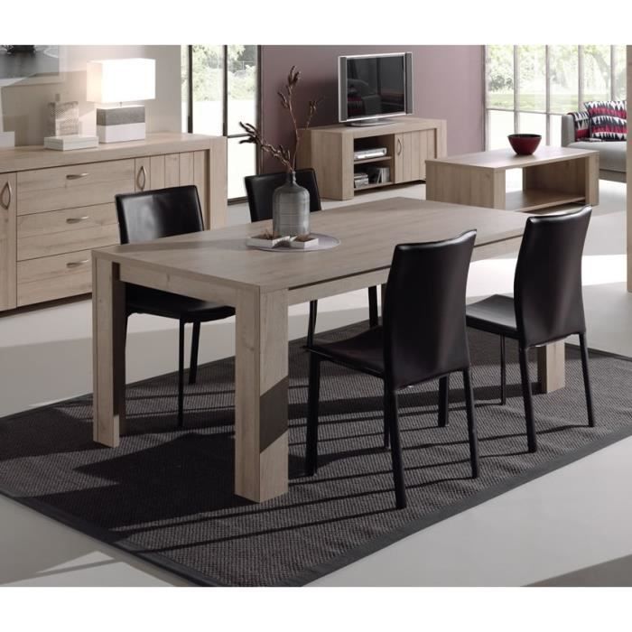 Table de salle à manger rectangulaire avec pieds en L effet bois Toti