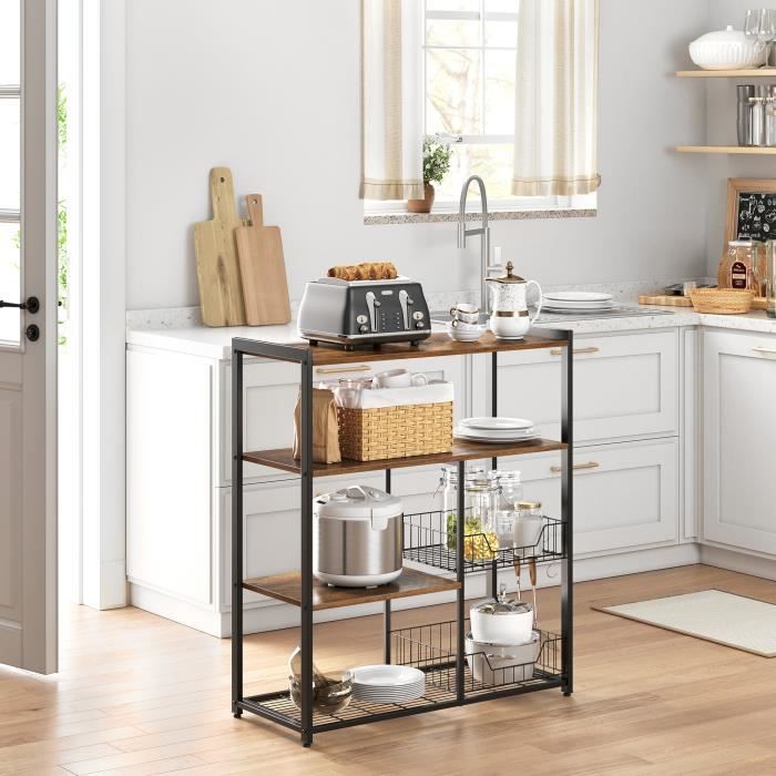 Rangement Dessus Micro Onde Vasagle Desserte De Cuisine Etagere De Rangement Four A Micro