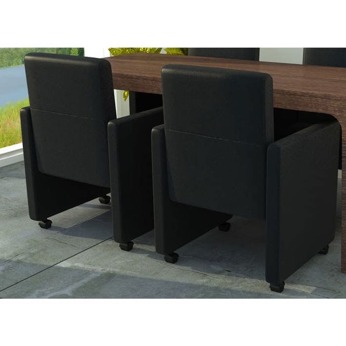 vidaXL 2x Chaise de Salle à Manger Cuir Artificiel Fauteuil Dîner Cuisine 60346