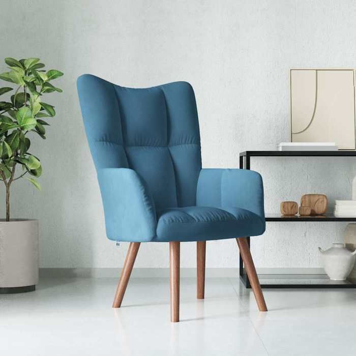 vidaXL Chaise de Relaxation Fauteuil de Détente Siège de Relaxation Chaise de Détente Salon Salle de Séjour Intérieur Bleu 328061