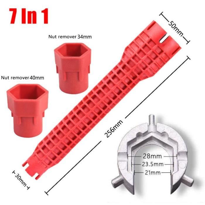 Générique JNZLT Outil de Clé à Robinet 14 en 1, Clé D'Évier Rouge Multifonction Robinet Pipe Outil de Réparation pour Cuisine Plomberie, Évier et Cuvette de Toilette Générique JNZLT Outil de Clé à Robinet 14 en 1, Clé D'Évier Rouge Multifonction Robinet Pipe Outil de Réparation pour Cuisine Plomberie, Évier et Cuvette de Toilette